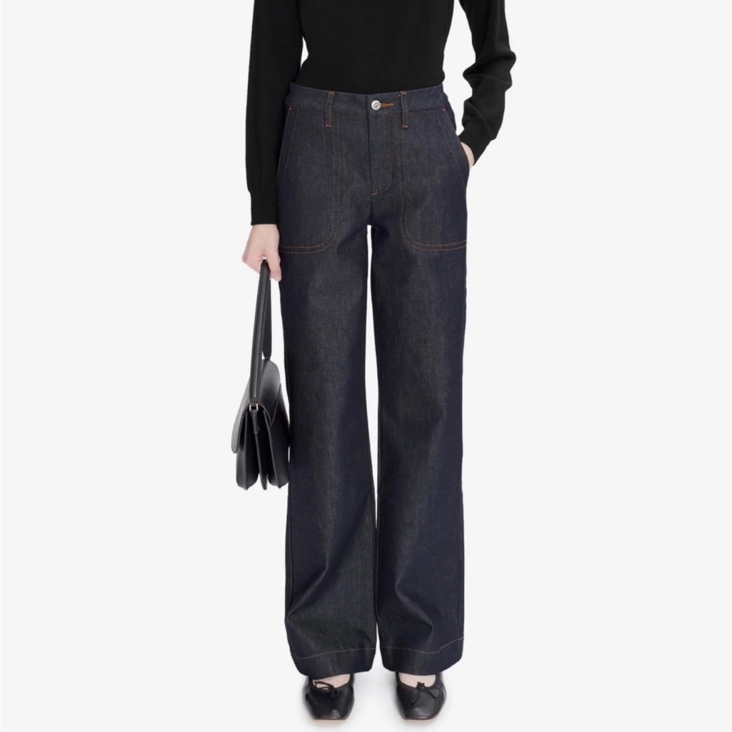 A.P.C. Seaside Jeans Indigo Flared Stonewashed Japanese Denim Trousers
